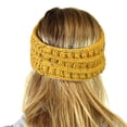 thumbnail image 4 of C.C Soft Stretch Winter Warm Cable Knit Fuzzy Lined Ear Warmer Headband, Ombre Mustard, 4 of 4
