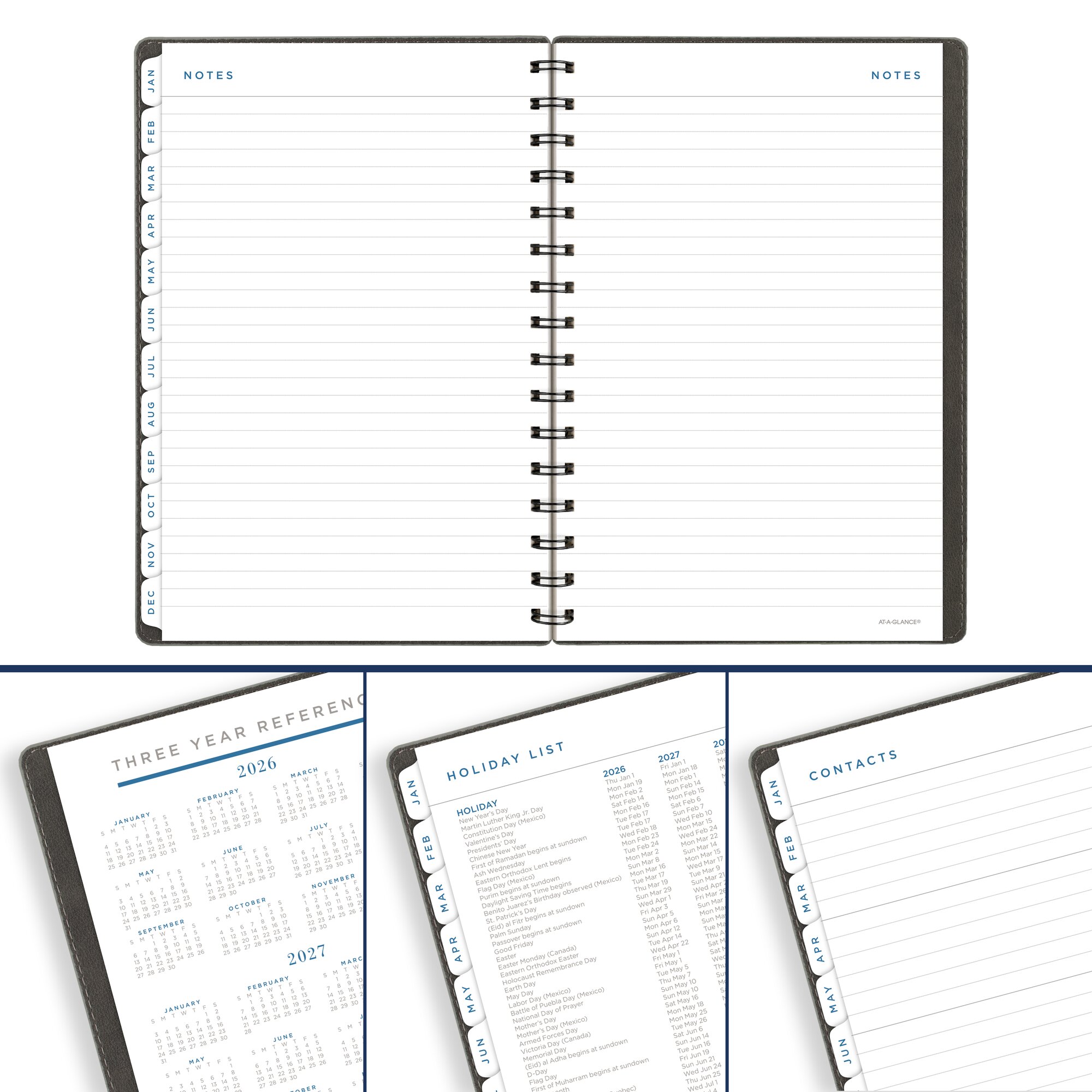 AT-A-GLANCE Signature Collection 2026 Weekly Monthly Planner Gray Small 5 12 x 8