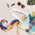 thumbnail image 5 of YFYANG Reusable Cotton Canvas Tote Shopping Bag, Watercolor Mountain Pattern Washable Portable Grocery Bag for Daily Travel, 5 of 8
