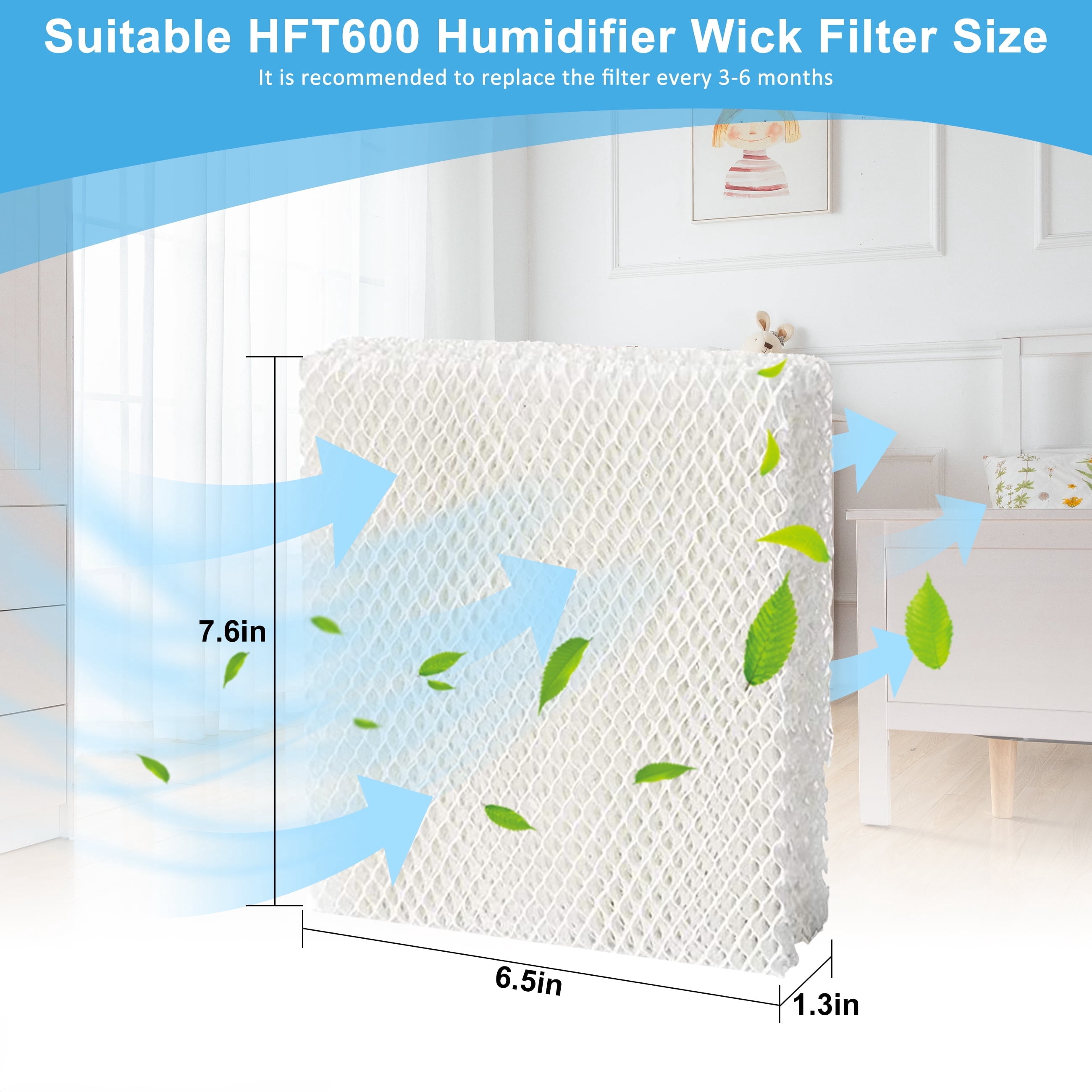 YNXGR  Humidifier Replacement Wicking Filter HFT600 for Honeywell Filter T HFT600 / HFT600PDQ HEV615