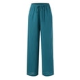 thumbnail image 3 of Women High Waisted Wide Leg Pants Fashion Drawstring Elastic Trousers Comfy Straight Leg Long Pants With Pockets Relaxed Fit Comfort Wear For Daily Styling, 3 of 4