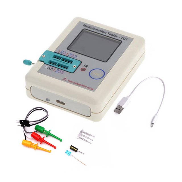 Kit de bricolaje de medidor multifunción, probador de transistores de pantalla TFT de 1,8 pulgadas Carevas probador de transistores