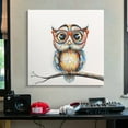 thumbnail image 5 of HFDF Mrs Owl Wall Art Funny Animal with Glasses Painting Colorful Animal Canvas Wall Art for Kids Children Bedroom Nursery Room Home Decoration Ready to Hang 16x12inch Framed, 5 of 7