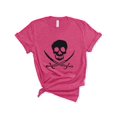 thumbnail image 1 of Blue Sand Textiles Pirate Shirt. Skull T-Shirt. Soft & Comfy Unisex Pirate Tee. Skull and Crossbones Shirt. (Heather Raspberry, X-Large), 1 of 1