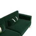 thumbnail image 5 of 85.63'' Oversized Loveseat Sofa, Luxury 3 Seater Couch with 2 Toss Pillows and Golden Metal Legs, Comfy Velvet Sofa for Living Room, Apartment, Office, Green, 5 of 6