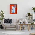 thumbnail image 2 of Stupell Industries Blue Gazing Cat Bold Modern Design Graphic Art Black Framed Art Print Wall Art, Design by Grace Popp, 2 of 7