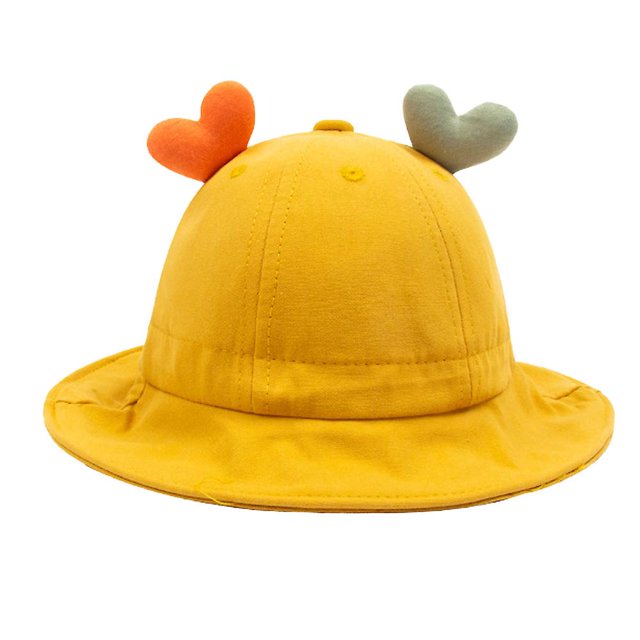 50-54 cm Circunferencia de la cabeza Sombrero de bebé Sombrilla Protector solar Sombrero de lavabo Sombrero de pescador de amor Sombrero lindo para niños, naranja