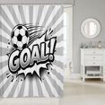 thumbnail image 2 of Manfei Soccer Sport Shower Curtain 72Wx72L, Geometric Stripe Bathroom Curtain, Grey Monochrome, 2 of 5