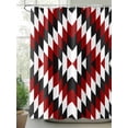 thumbnail image 2 of Shower Curtain Aztec Boho Bathroom Curtains with Hooks, Waterproof Fabric Bohemian Abstract Geometric Red Black Bath Shower Curtains Set for Bathroom Bathtubs Decor 36x72 Inch, 2 of 8