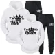 thumbnail image 4 of Chándal con estampado de QUEEN y KING para hombre y mujer, Sudadera con capucha para parejas, ropa deportiva para amantes, conjunto de 2 piezas, 4 of 5