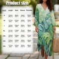 thumbnail image 6 of DISNIMO Women's Summer Maxi Dresses Monstera Print Long Shift Dress Casual Loose Dress 3/4 Sleeve V Neck Midi Dresses for Women, S, 6 of 6