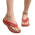 thumbnail image 3 of Willtoo Orthopedic Sandals for Women Arch Support Flip Flops Comfortable Summer Open Toe Boho Wedge Sandals Casual Slip On Walking Shoes Dressy Orthotic Wide Width Beach Vintage Flats Slippers, 3 of 5
