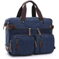 CoCopeanut Canvas Laptop Bag for Men Vintage Convertible Messenger Bag Fits 15.6 Inch Laptop