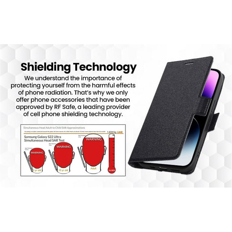 QuantaCase iPhone 15 Plus Anti-Radiation Phone Case RFID Blocking Gray