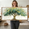 thumbnail image 4 of TOARTi Tree of Life Framed Canvas Wall Art Green Tree with Yellow Leaves Watercolor Painting Abstract Nature Wall Decor for Living Room Bedroom Office 20x40 Inch, 4 of 9