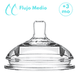 thumbnail image 4 of Tetina De Silicón Para Biberón De Cuello Ancho, Flujo Medio,Pack 3pzas KUKU BABY Anticólico, 4 of 5