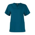 thumbnail image 4 of Resicozy Scrubs for Women Set Stretch V-Neck Short Sleeve Scrub Tops Cargo Pant Quick Drying Solid Nurse Uniform with Pockets Turquoise XL, 4 of 7