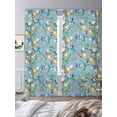 thumbnail image 3 of Lemon Tree Birds Sheer Curtains 84 Inch Length 2 Panels Set, Green Botanical Aqua Floral Blue Voile Window Treatment Rod Pocket Curtains Sheers Drapes for Bedroom/Living Room/Kitchen 52"x84"x2, 3 of 7