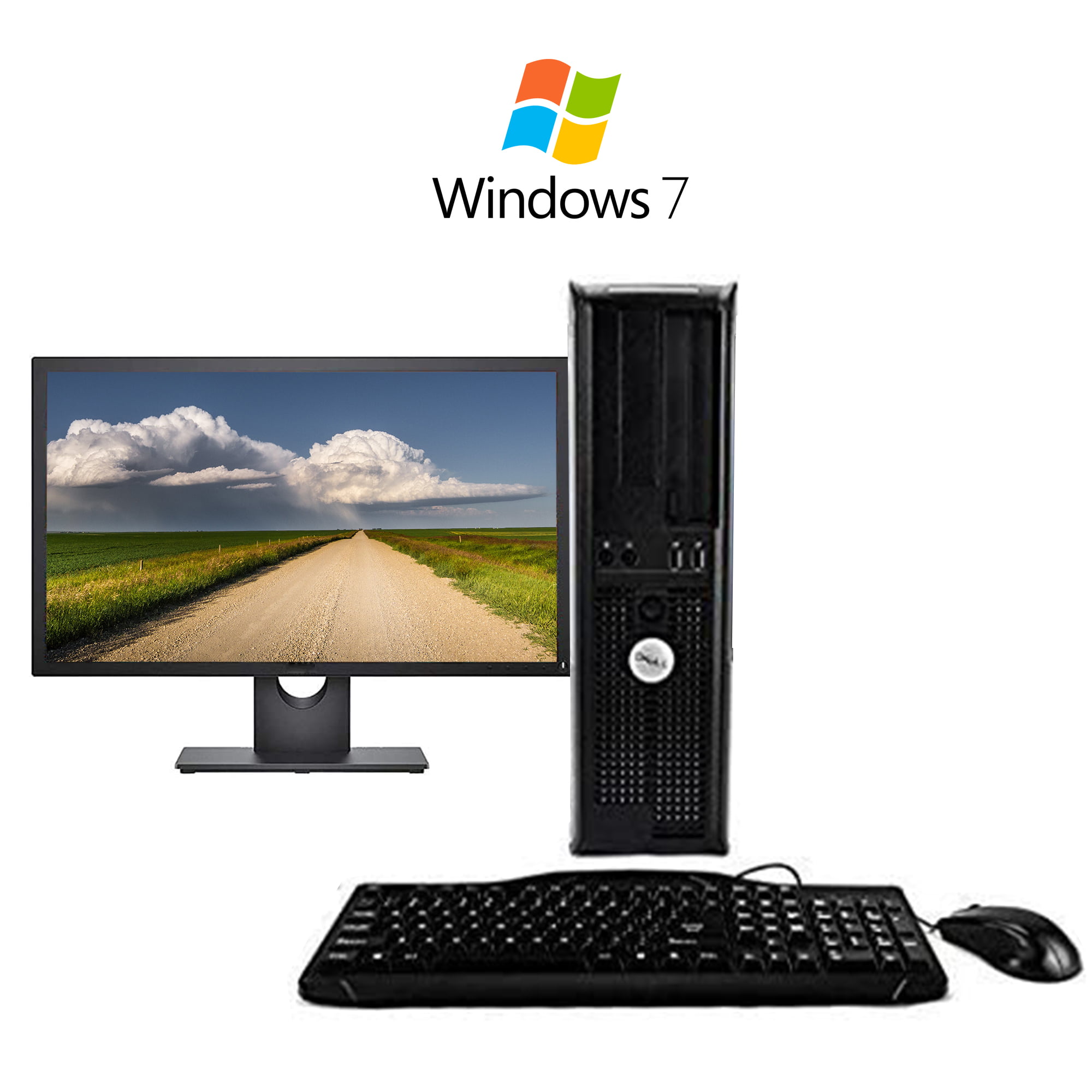 Windows 7 Dell OptiPlex Desktop Computer PC Intel Core 2 Duo 8GB RAM 1TB HD  DVD Wi-Fi Dual 19