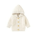 thumbnail image 1 of MesaSe Infant Baby Hooded Sweaters Solid Color Long Sleeve Button-Open Warm Outwear Winter, 1 of 10
