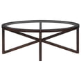 thumbnail image 5 of M optimized 46" Coffee Table Round Glass End Table Living Room Side Table with Solid Wood Tripod, Modern Coffee Table for Bar Home Terrace, 5 of 9