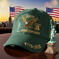 thumbnail image 5 of U.S.A. 250th Anniversary Commemorative Hat, Embroidered Adjustable 250 Anniversary USA Hat, Patriotic Bald Eagle Baseball Cap (4pcs, Green), 5 of 6