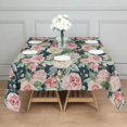 thumbnail image 3 of Pioneer Flower Floral Print Pattern Square Tablecloth,Waterproof Square Table Cover,Wipeable Spillproof Washable Table Cover for Home Kitchen Party Decor 42"X42"(107x107cm), 3 of 6