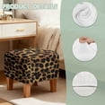thumbnail image 7 of Jiueut Brown Leopard Print Ottoman Slipcover, Comfortable Foot Stool Sofa Slipcovers Washable Covers for Square Footrest Stool with Elastic Bottom, 7 of 7