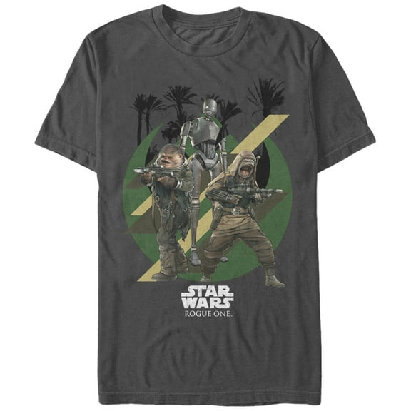 Men's Star Wars Rogue One Scarif Warriors Pao Bistan K-2SO  Graphic Tee Charcoal Small