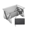 Tool Kit Portable Charcoal Grill Stainless Steel Lightweight Folding