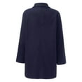 thumbnail image 6 of Baberdicy Woolen Coat Women's Coat Casual Design Sense Stand Collar Solid Color Coat Wool Coats for Women Navy, 6 of 6