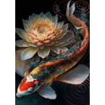 thumbnail image 3 of Pósteres e impresiones de peces de la suerte, carpas koi y flores, impresión en lienzo de acuarela para sala de estar, dormitorio, arte de pared, decoración del hogar, 3 of 5