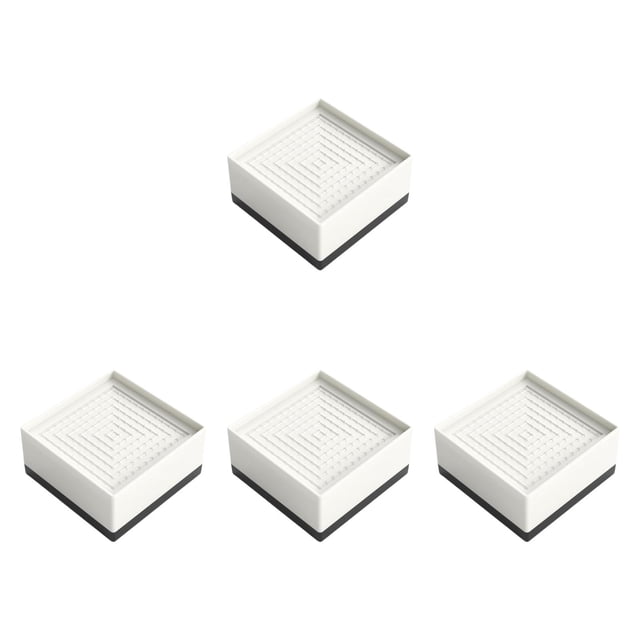 4 elevadores de cama para muebles, almohadillas antideslizantes versátiles para lavadora. Blanco 78x78x4cm