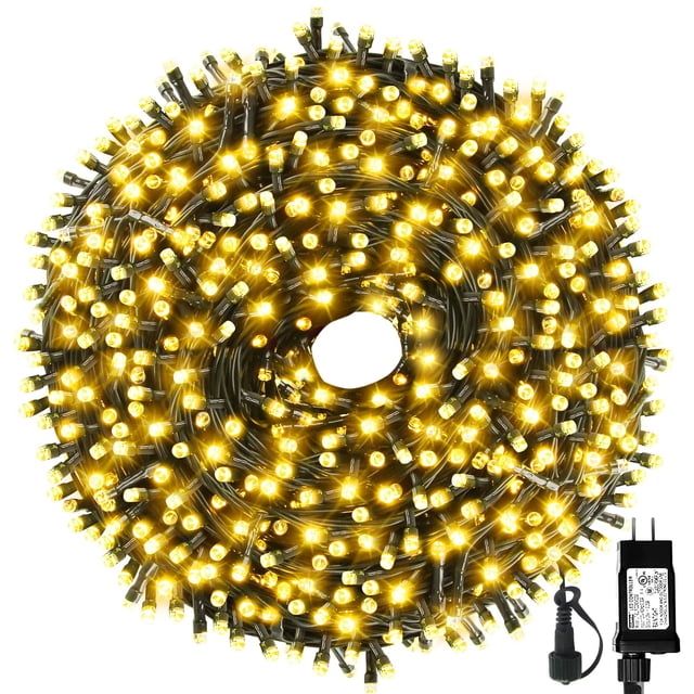 Luces navideñas MZD8391 1000 LED, 100 m, 8 modos, blanco cálido