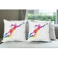 thumbnail image 6 of Ambesonne Rainbow Throw Pillow Cover 4 Pack, Goalkeeper Catches Ball, 20", Multicolor, 6 of 7