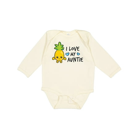 

Inktastic I Love My Auntie with Pineapple Gift Baby Boy Long Sleeve Bodysuit
