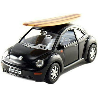 Kinsmart 5" Volkswagen New Beetle w/ Surfboard 1:32 Diecast Model Toy VW Black