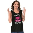 thumbnail image 4 of Faith Over Fear Breast Cancer Ribbon Tank Top Tee Shirt Women Brisco Brands S, 4 of 6