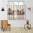 thumbnail image 2 of Country House Kitchen Curtains - Retro Hearts and Stars Farmhouse Small Short Cafe Curtains Rustic Sheep Western Tier Curtains Decor Rod Pocket Window Drapes 36 Inch Length 2 Panels 28"x36", 2 of 5