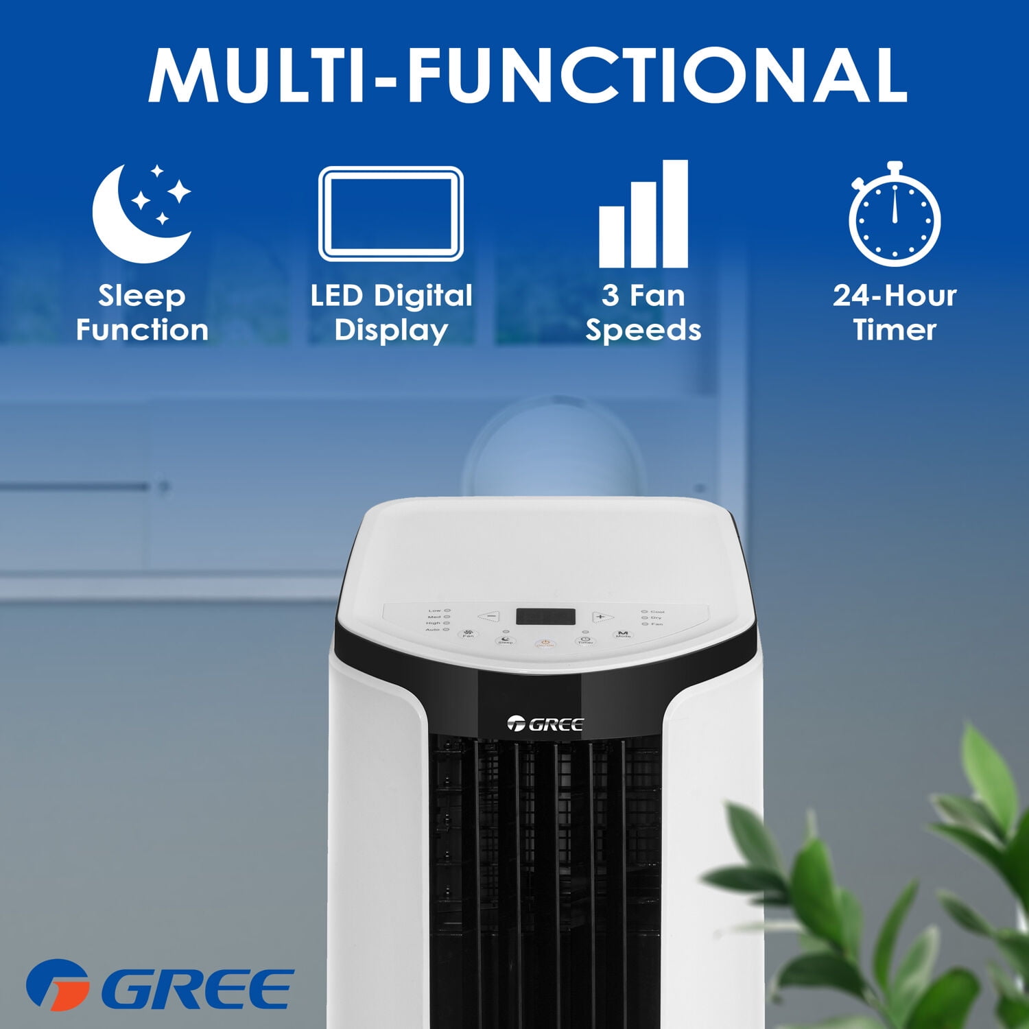 Gree 6,000 BTU (10,000 BTU ASHRAE) Portable Air Conditioner with Remote, Rooms up to 350 Sq ft, GPA06AK
