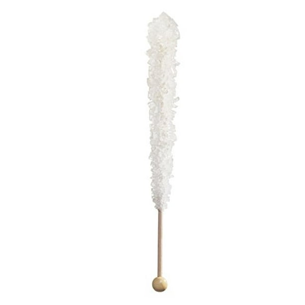 Large White Rock Candy on a Stick Pack of 24 Individually Wrapped