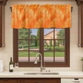 thumbnail image 6 of Orange Leaf Curtain Valances for Windows, Kitchen Valance Window Treatments Panel 2 Pack, Tropical Botanical Palm Leaf Modernism Rod Pocket Short Curtains for Bathroom Bedroom 42 x 12 Inch, 6 of 8