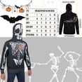 thumbnail image 4 of Notus Men’s Full Face Skeleton Skull Zip-Up Hoodie Sweatshirt Perfect for Halloween Costume Long Sleeve Sweatshirt Black L, 4 of 7