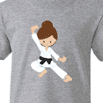 thumbnail image 4 of Inktastic Cute Girl, Brown Hair, Black Belt, Karate Pose Youth T-Shirt, 4 of 5