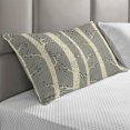 thumbnail image 2 of Birch Quilted Pillowcover, Tree Branches Vintage Bohemian Contemporary Illustration of Nature, Standard King Size Accent Pillow Cover for Bedroom, 36" x 20", Pale Yellow and Warm Taupe, by Ambesonne, 2 of 2