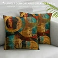 thumbnail image 3 of Qinduosi Brown Decorative Throw Pillow Covers of Teal Pillow Cover Modern Geometry Abstract Art Decorative Pillows for Living Room Bedroom Sofa Couch Outdoor Pillow Covers White, 3 of 5