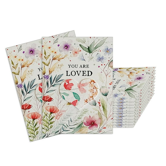 10-Pack Greeting Cards 'You are Loved' Handmade Plantable Wildflower Paper Card for Party Favors, Wedding Favors,Baby Shower Favor,Graduation Party