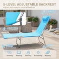 thumbnail image 5 of Spaco Folding Chaise Lounge Pool Chairs, Outdoor Sun Tanning Recliners with Pillow, Steel Frame, Breathable Mesh, Beach, Yard, Patio, Blue, 5 of 6