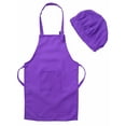 thumbnail image 3 of CHICTRY Kids Boys Girls Adjustable Aprons and Chef Hat for Cooking Baking Painting Purple L, 3 of 4
