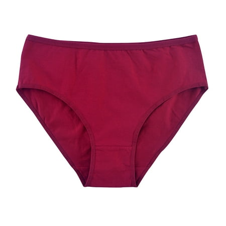 

Womens Bikini Underwear Fashion High Waist Solid Color Briefs Lingerie Red XL